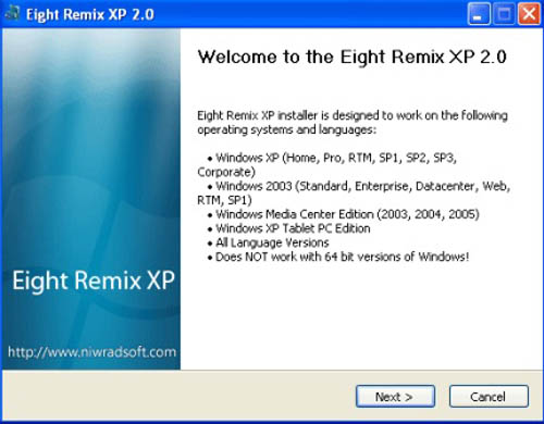 “Khoác áo” Windows 8 lên hệ điều hành Windows XP, Công nghệ thông tin, Windows 8, he dieu hanh Windows 8, ra mat Windows 8, Windows XP, he dieu hanh Windows XP, phan mem Eight Remix Xp, phan mem mien phi, Eight Remix Xp
